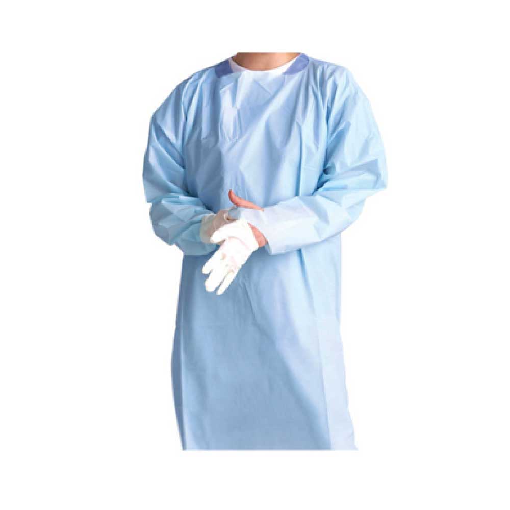 Halyard Impervious Blue Exam Isolation Gown Thumbs-Up Regular Size