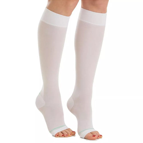 Ted Anti Embolism Knee Length Stocking White Large Regular Open Toe