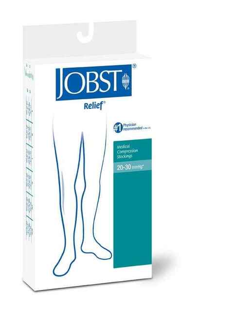 JOBST Relief Thigh High Open Toe Large Beige 20-30mmHg Pack/1