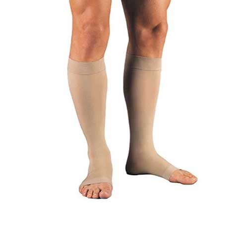 JOBST Relief Knee High Open Toe Full Calf Large Beige 30-40mmHg