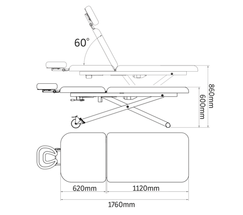 AllCare 2 Section X-Frame Massage Table