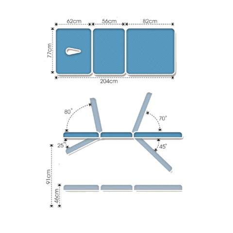 Allcare Regal 3Sec Table - Blue