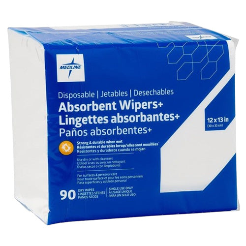 Medline Absorbent Wipers+ Dry Wipes Single Use 30x33cm