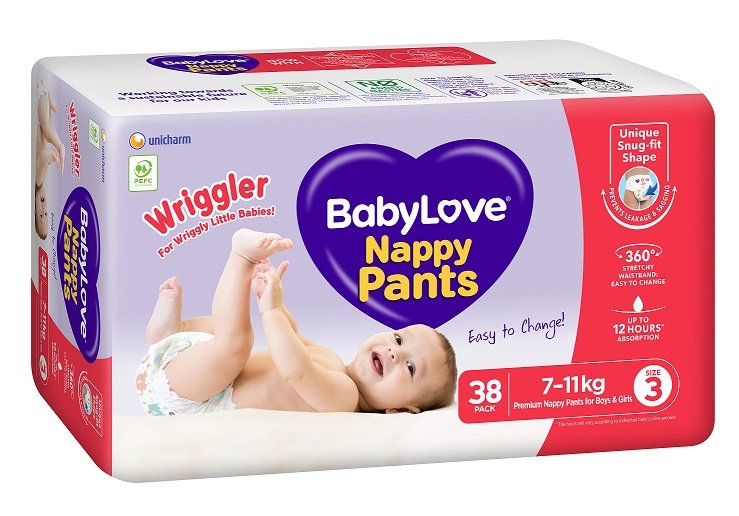 Babylove N-Pants Bulk Wriggler Size 3 38x2