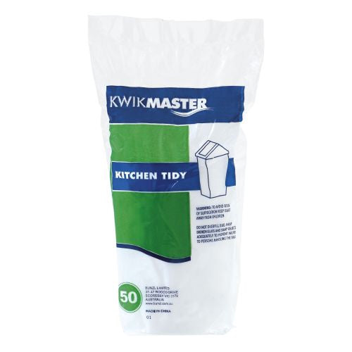 Kwikmaster Bin Liner Kitchen Tidy Roll White 55 Litres