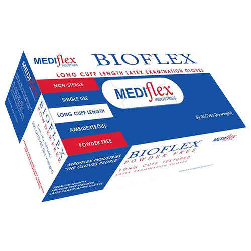 Bioflex Powder Free Long Cuff Latex Gloves X-Small
