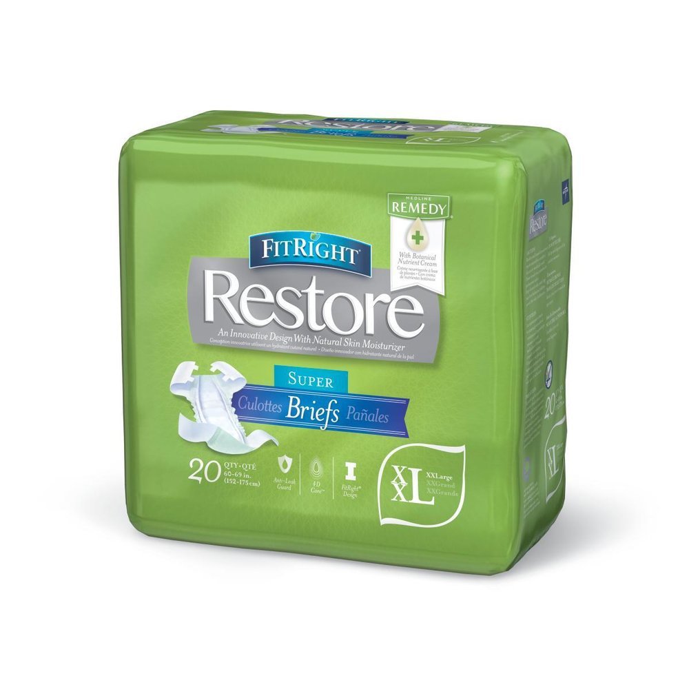 Medline Fitright Restore Brief Wrap XXL Green 80