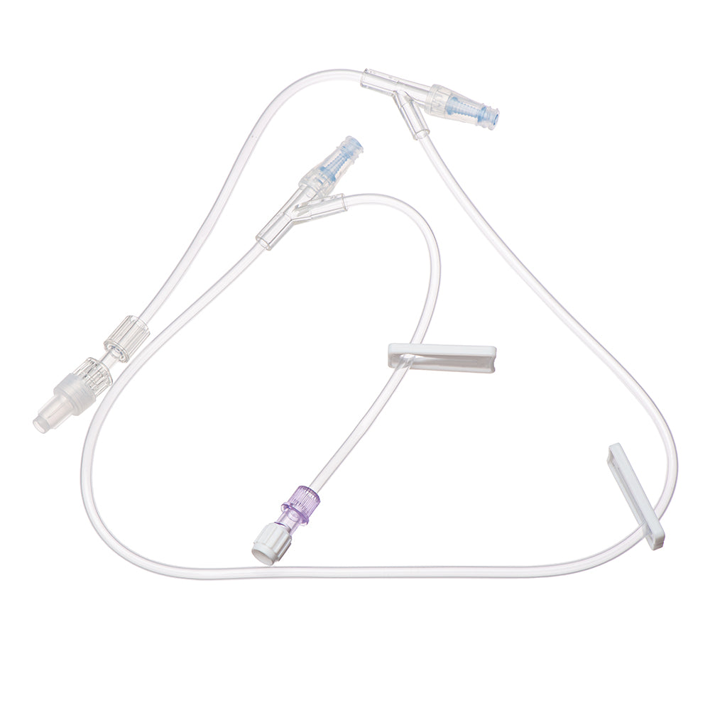 M Devices Standard Bore Extension Set 2 x Needleless Access Site Female To Male Luer Lock And Rotating Collar 80cm