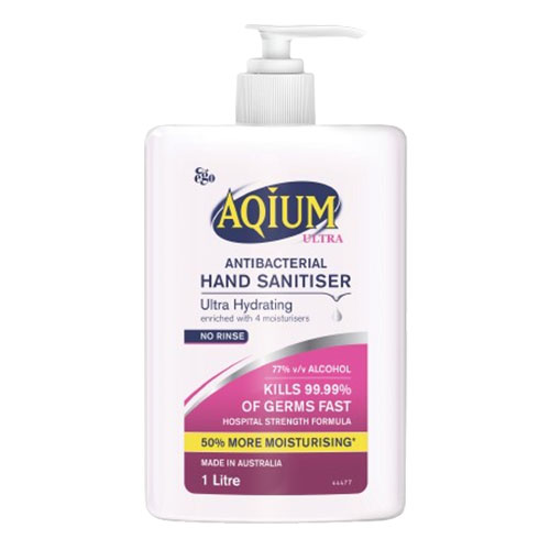 Aqium Antibacterial Ultra Hand Sanitiser 1 Litre Pump Pack