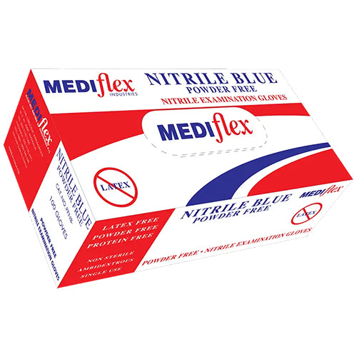 Nitrile Blue Powder Free Gloves X-Large BOX/100