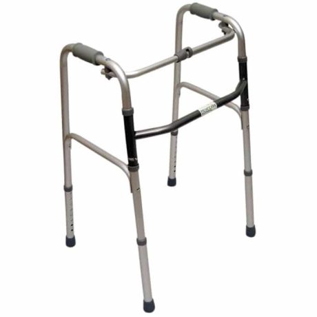 Peak Care Deluxe Side Folding Walking Frame with Rubber Tips or Wheels and Skis