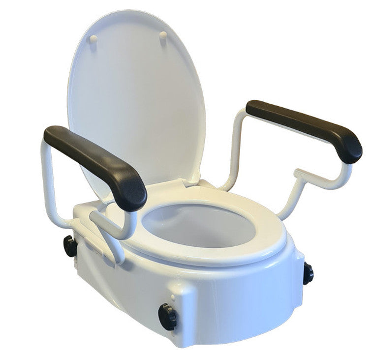 RRT208 HEIGHT ADJUSTABLE RAISED TOILET SEAT w/ ARMS