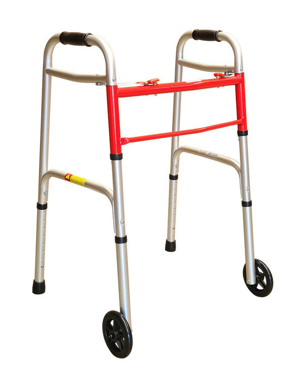 RWK101  2 BUTTON FOLDING WALKING FRAME with 5” CASTORS