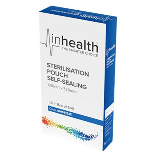 inhealth Self- Sealing Autoclave Pouch 190x358mm