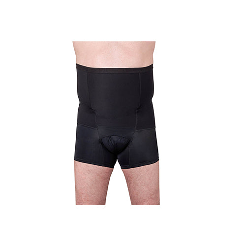 Suportx Male Hernia Support Girdles Short Legs X-Large High Waisted 118-131cm Black