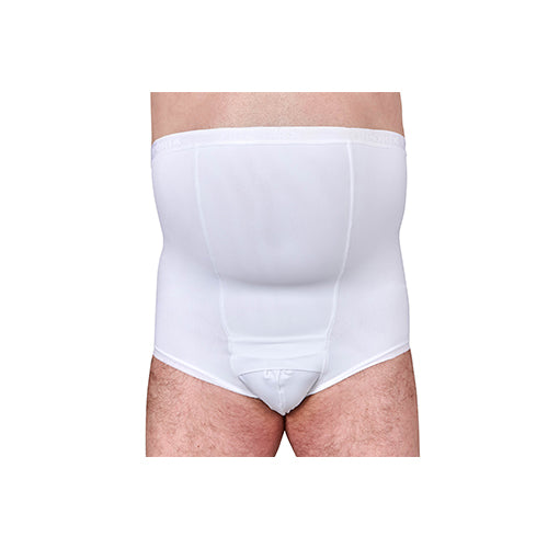 Suportx Male Hernia Support Girdles Briefs 2X-Large High Waisted 132-145cm White