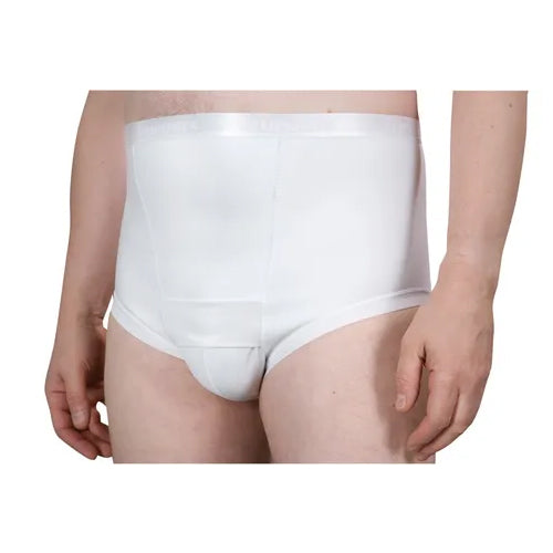 Suportx Male Hernia Support Girdles Briefs Large Low Waisted 104-117cm White