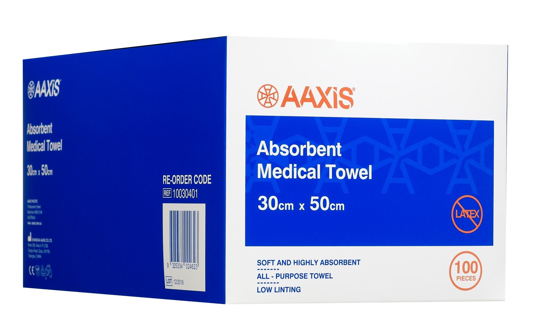 absorbent medical towel / large / 30cm x 50cm / box/100