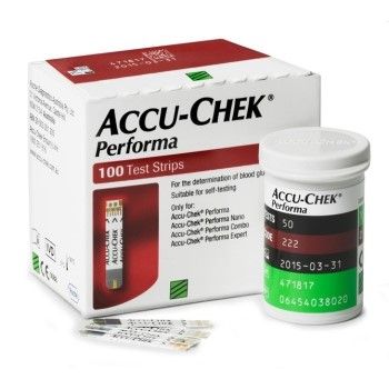 accu-chek performa test strips / box/100