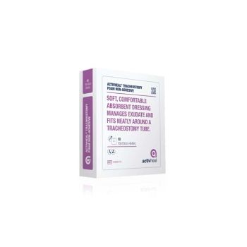 activheal non adhesive foam tracheostomy / 10cm x 10cm / box of 10