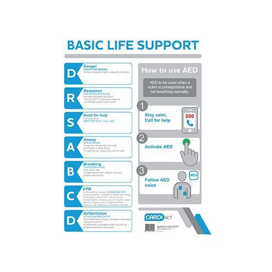 aed cpr wall chart / each