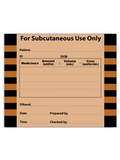 Subcutaneous IV Label Black on Brown 60x50mm Small - Roll/500