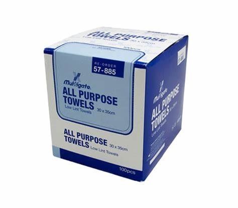 towel all purpose low lint / small / 30cm x 35cm / box/100