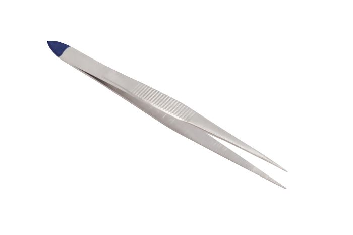 amtech plain forceps sharp / blue end / sterile / 13cm