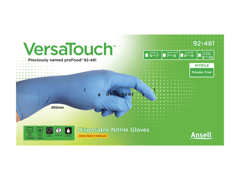 VersaTouch Nitrile Gloves Medium Bagged Disposable
