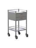 Stainless Steel 2 Drawer Instrument Trolley, 490 x 490 x 900mm