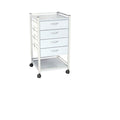 fortress powder coated series instrument trolley / 4 drawer / 490x490x900mm