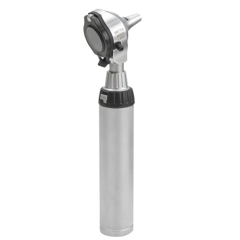 heine beta 400 led f.o. otoscope set / beta4 usb rechargeable handle with usb cord and plug-in power supply
