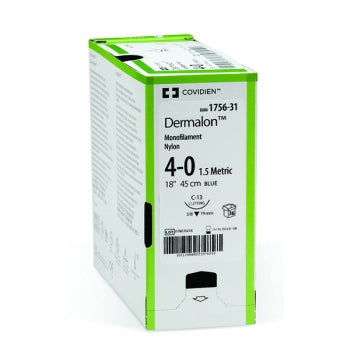 Dermalon 4-0 C-13 19mm 45cm Suture