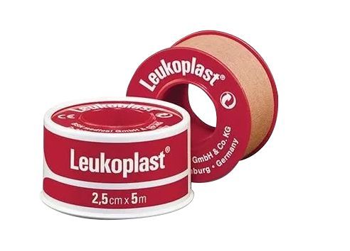 leukoplast standard rigid, tan, zinc oxide tape (5m) / single roll