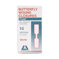 butterfly wound closures / sterile / 46mm x 10mm / box of 10