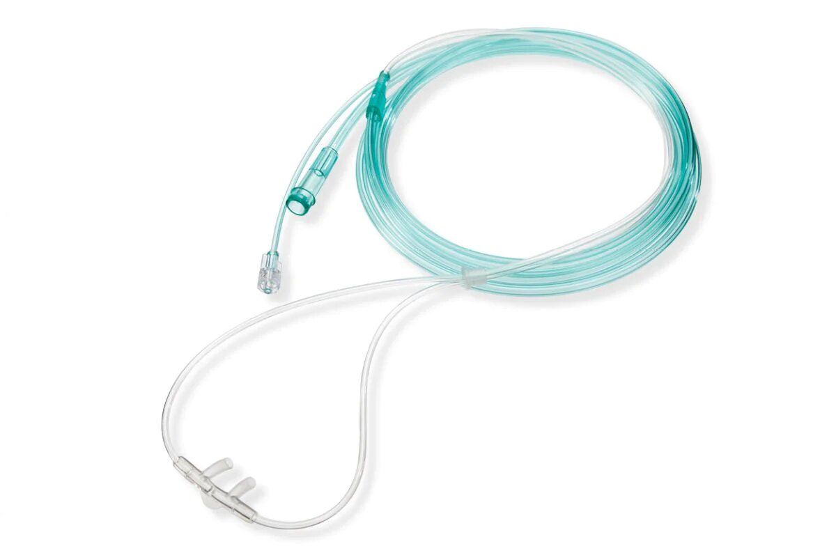 disposable capnography nasal cannula / adult / with co2 monitoring / 3.1m tubing & female luer / each
