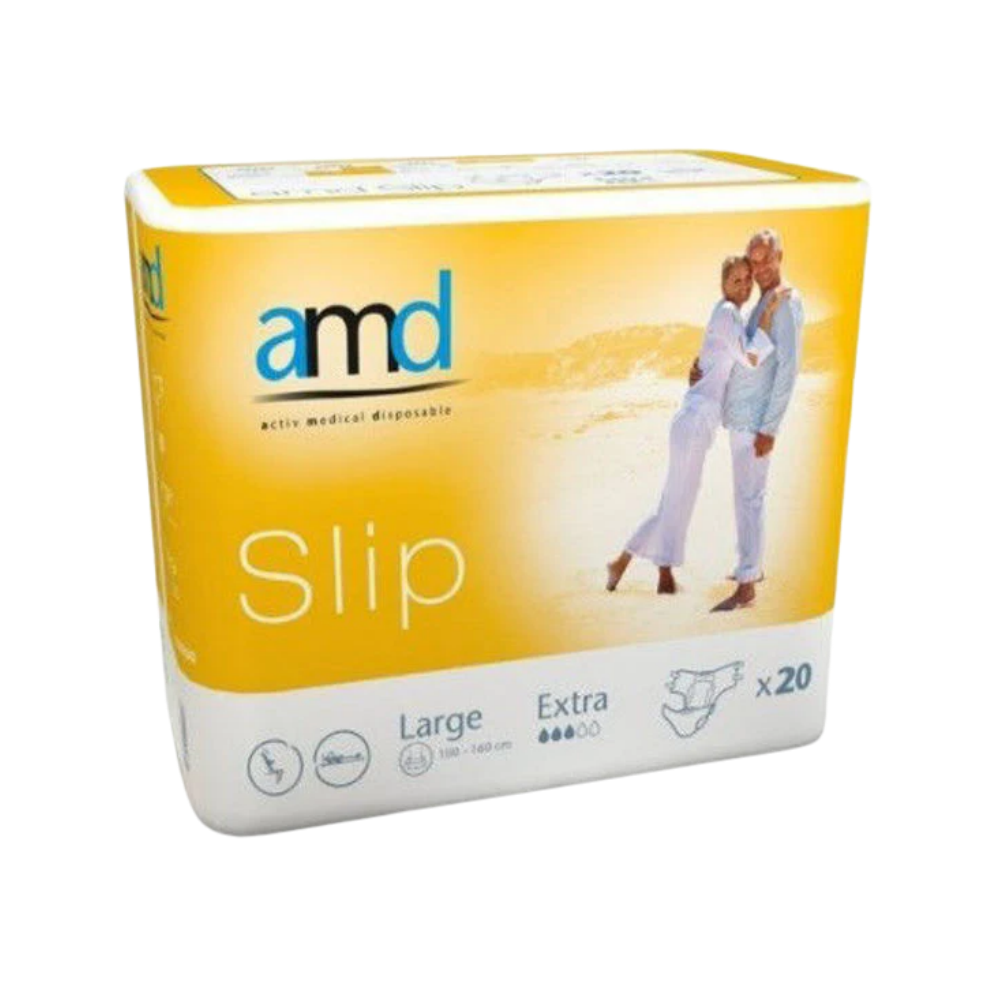 amd slip adult pad / cotton feel / extra absorbent / large / 110-160cm / 3850ml / box of 4
