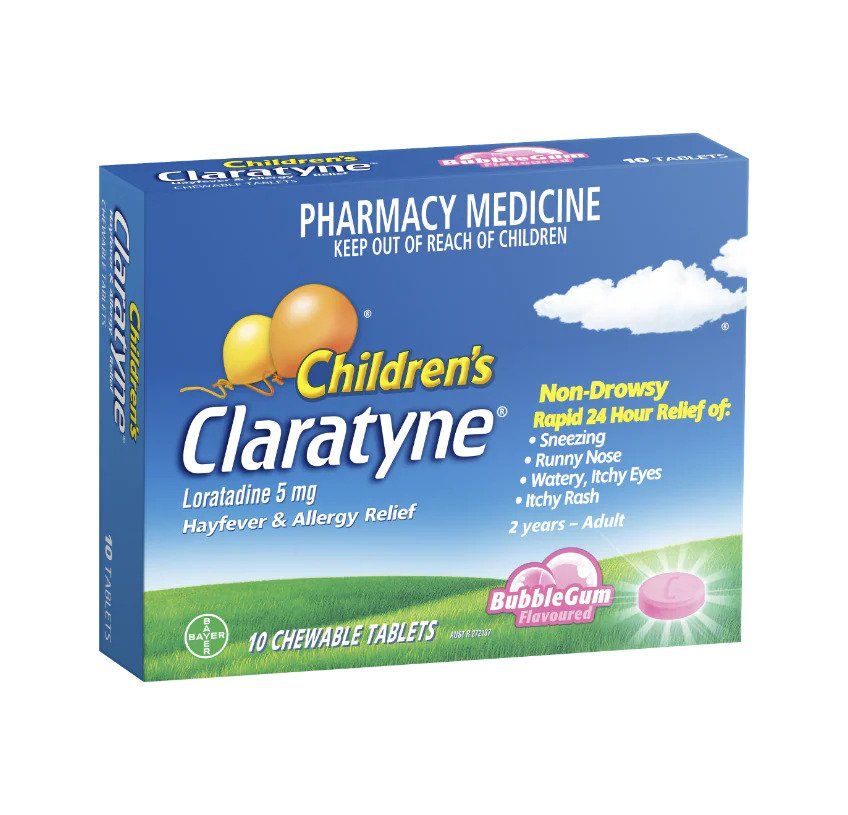 claratyne kids chewable tabs 5mg / box of 10