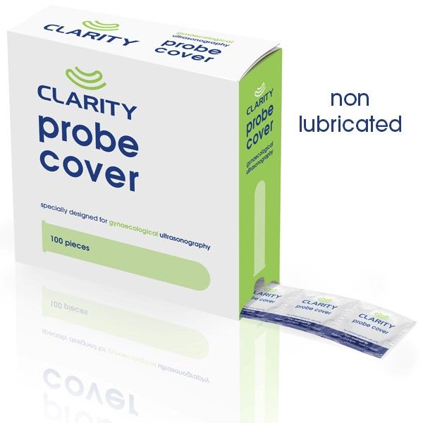 clarity non lubricated probe covers for transvaginal ultrasound / latex / 200mm / 53mm / box 100