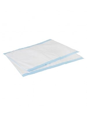 Underpads Absorbent, Med-Con 5 Ply 1/2 Size, White/Blue