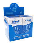 clinell antibacterial hand wipes / individually wrapped / box of 100