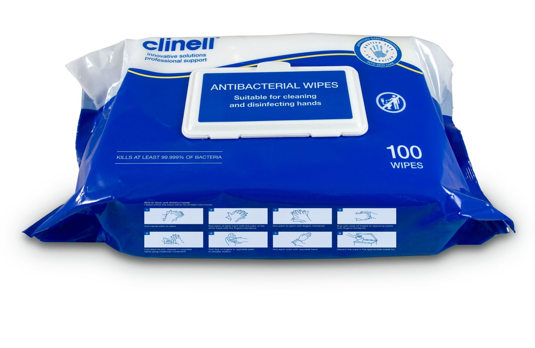 clinell hand & surface wipes / pack of 20