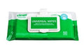 clinell universal sanitising wipes / clip pack / pack of 50 / green