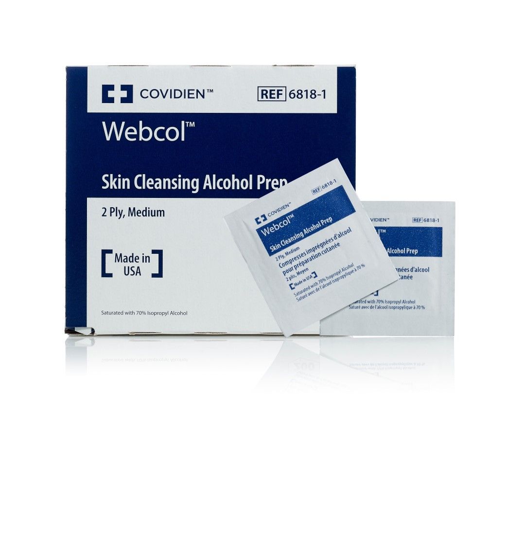 coviden alcohol swabs webcol kendall swabs box/200