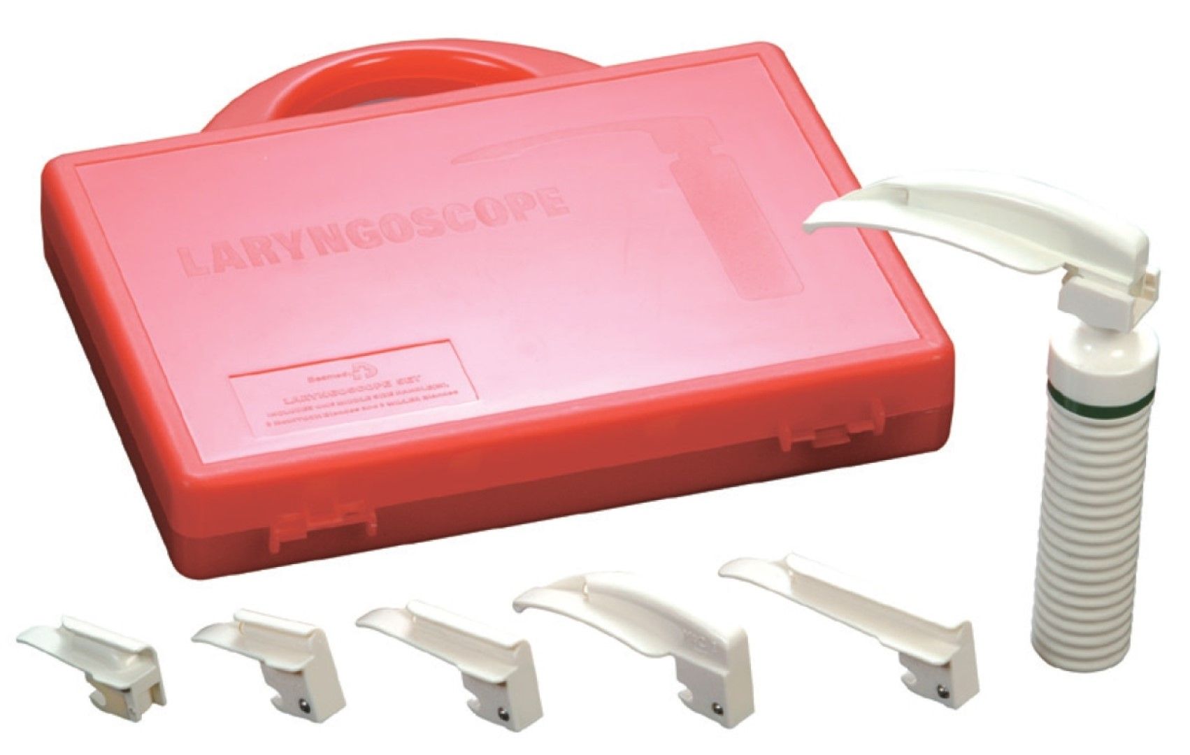 disposable laryngoscope set / includes handle, 6 blades & case