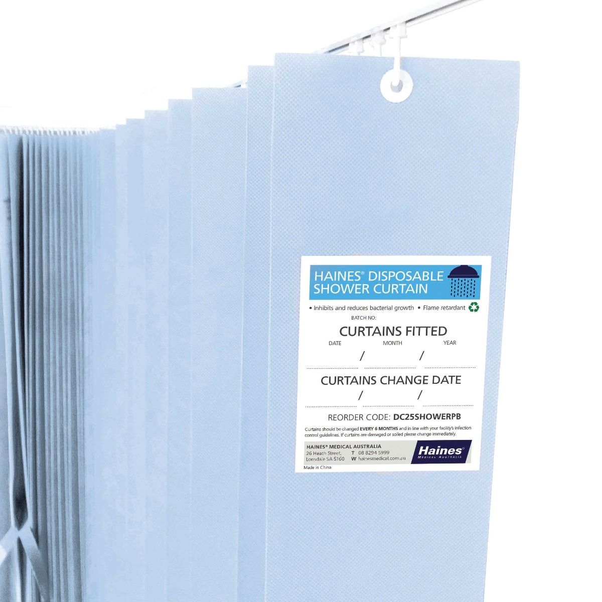 haines antimicrobial medical shower curtains