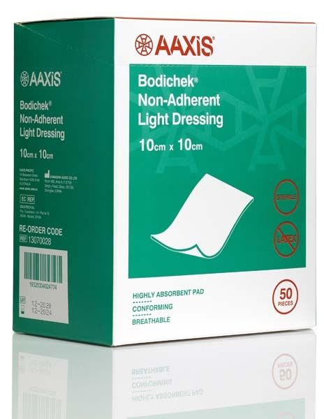 bodichek non adherent light dressing / 10cm x 10cm / pack 50
