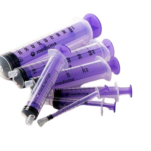 enteral enfit syringe 20ml single use - purple / box 80