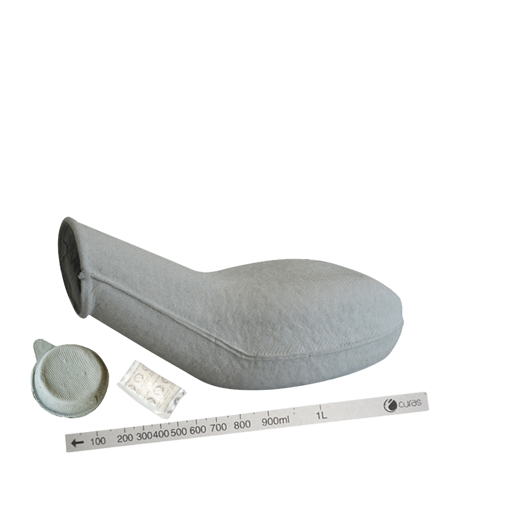 curas hygiene pulp urine bottle 1l with lid sap & ruler wardpak / box of 28