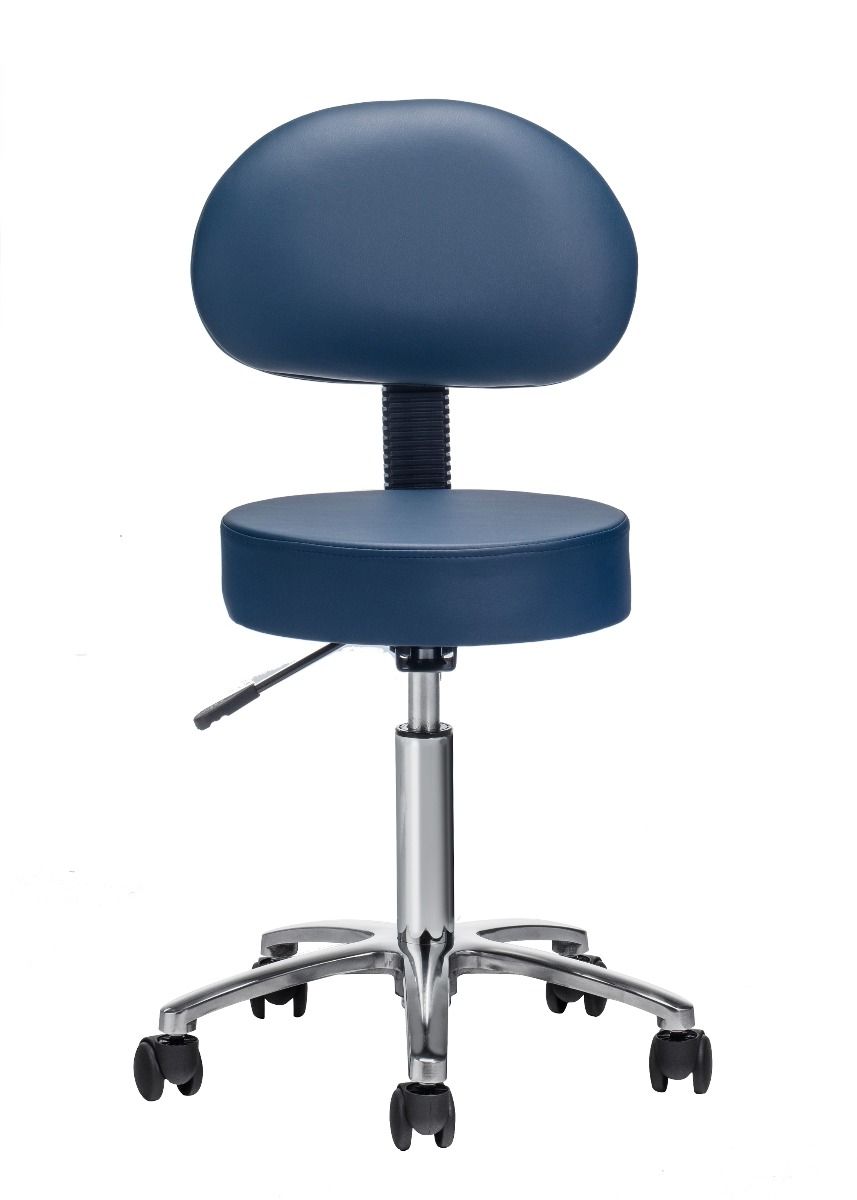fortress deluxe treatment stool / navy / with backrest